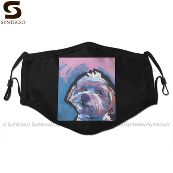 

Maltese Dog Mouth Face Mask Morkie Maltese Yorkie Dog Bright Facial Mask Kawai Funny with 2 Filters for Adult