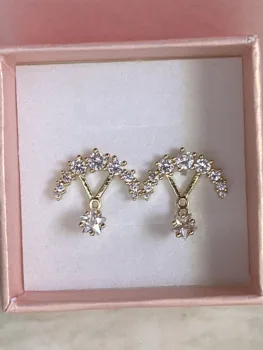 

Earrings Women 2019 Fashion Design Geometric Shape Inlaid With Tiny Dot Zircon Delicate Personality Trendy Unique Crystal