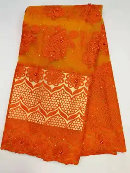 

2020 High Quality Lace with Beaded Latest Nigerian Lace Fabrics for Bride French Tulle Lace Fabric BL384