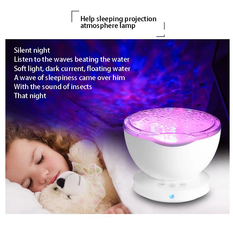 1 шт. подвесной Ночной светильник проектор морская синяя волна проекционная