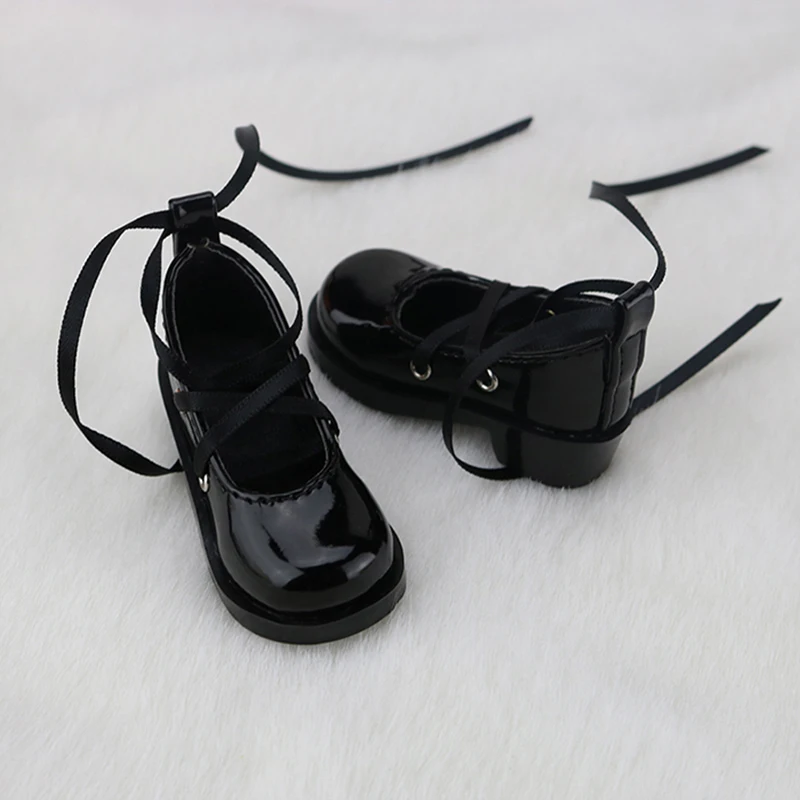 Черный BJD обувь 1/4 кукольная обувь Обувь На Шнуровке Для 1/4 MSD DD кукольная обувь кукольные кожаные туфли кукольные аксессуары - Цвет: Черный