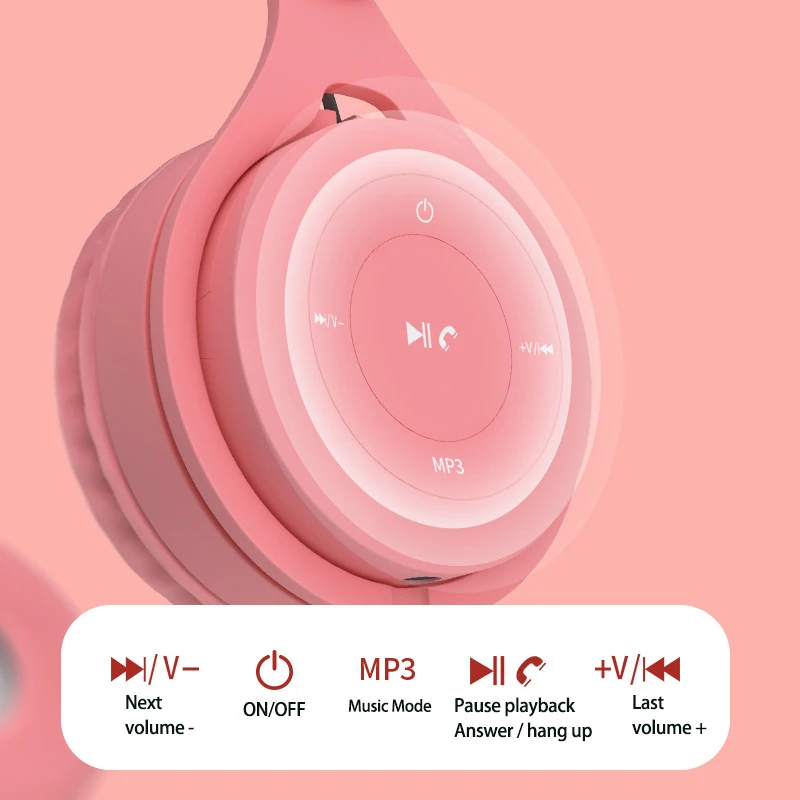 Over Ear Headphones True Wireless earphones Bluetooth headset with microphone Support TF Card Wired music play for phones laptop