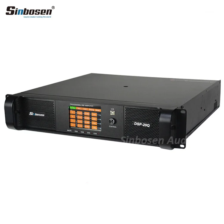 Sinbosen 4 канала Dsp аудио усилитель класса TD 2200W DSP 20Q Мощность с программным