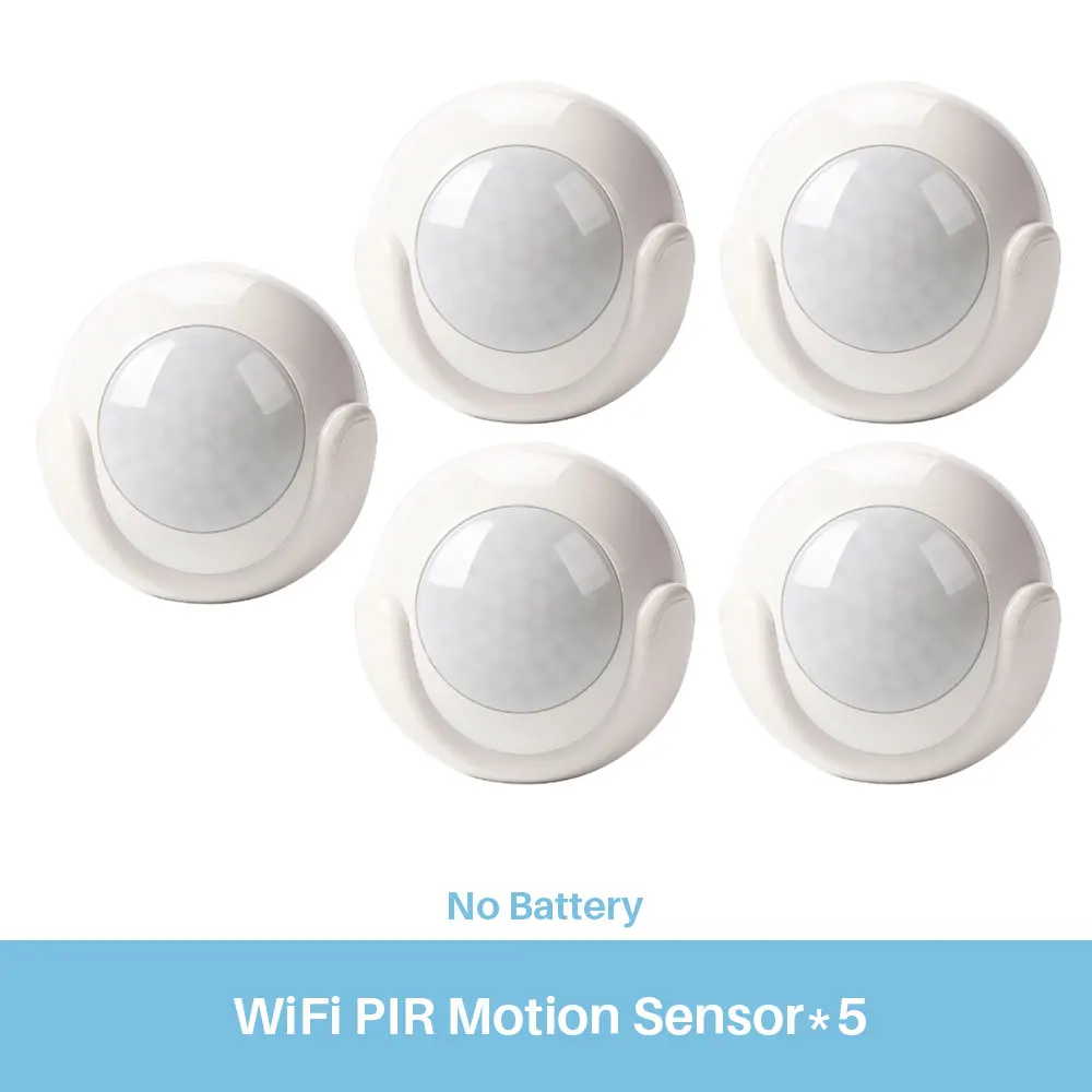 WiFi PIR датчик движения инфракрасный детектор внутренней безопасности без концентратора не требуется SmartLife приложение Push Alert батарея мощность работает с iftt - Цвет: 5 Pcs