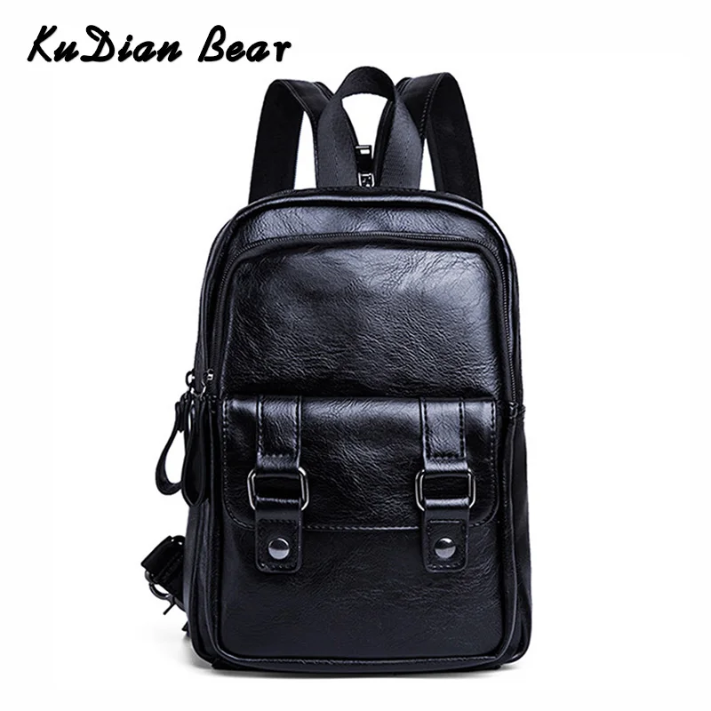 Маленький мужской рюкзак KUDIAN BEAR из искусственной кожи многофункциональная сумка