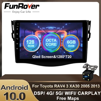 

FUNROVER 6G+128G DSP For Toyota RAV4 3 XA30 2005 2013 Car Radio Multimedia Video Player Navigation GPS Android10.0 2 Din Car Dvd