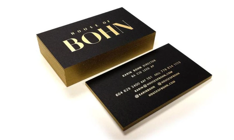 Sweju Custom Black Cards Bronzing Gold Edge Business Cards 700gsm  Coatedpaper Double Side Printing Visit Card 0.7 Thickness - Business Cards  - AliExpress