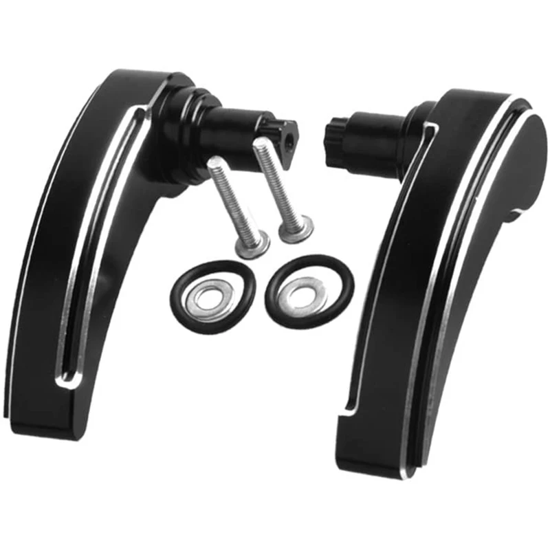 Black + Silver Saddlebag Latch Kit Compatible for Touring Street Glide/Electra Glide/Road King/Ultra Limited |
