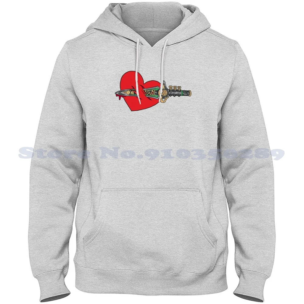 Green Ranger Felpa Con Cappuccio A Maniche Lunghe Felpa Power Dagger Green Ranger Go Go Tattoo Esque Heart