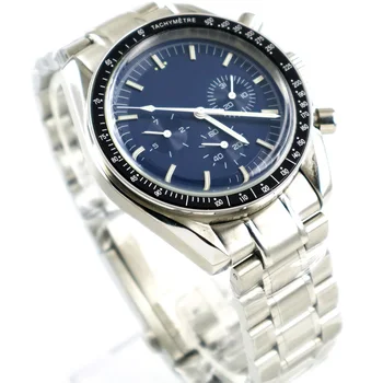 

40mm bliger blue sterile dial bow glass week indicator automatic mens watch