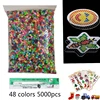 48 Colors Box Set Hama Beads 5mm DIY Toys Ironing Beads 5mm Educational Kids Diy Toys Fuse Beads Pegboard Sheets Free shipping 2
