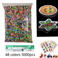 48 Colors Box Set Hama Beads 5mm DIY Toys Ironing Beads 5mm Educational Kids Diy Toys Fuse Beads Pegboard Sheets Free shipping 2
