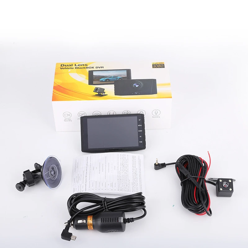 Hcool 4 дюймовый DVR автомобиля тире Камера Para автоматического привода Регистраторы тремя объективами Видеорегистраторы для автомобилей автомобиля Камера Full HD 1920x1080 петля Запись Dashcam