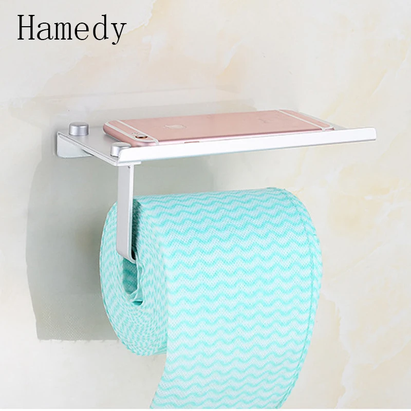 

Hamedy Roller Paper Holder - Toilet Tissue Roller Hanger That Could Put Phone