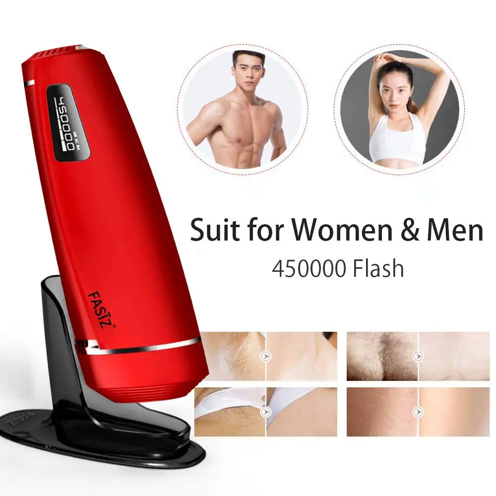 Fasiz Elegant Red Hair Removal Women Permanent Laser IPL Home Hair Remover Bikini Electric 450000 Flashes Epilator With Kit (6)