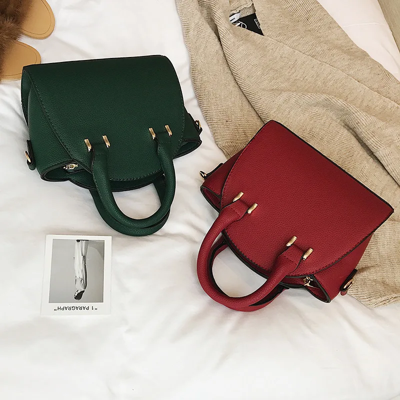 

WOMEN'S Bag Europe And America New Style Embossed Leather Children Smiling Face Bag Solid Color Versatile Handbag Crossbody Bag