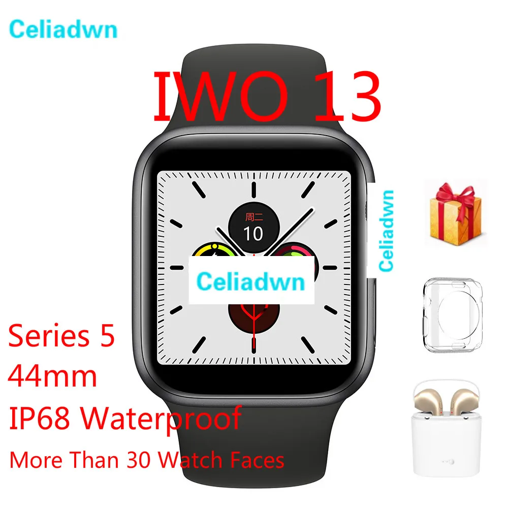 

Series 5 44mm Smart Watch IWO 13 SIRI Heart Rate Music Player Waterproof Bluetooth Clock For iPhone Android PK IWO 8 9 10 11 12