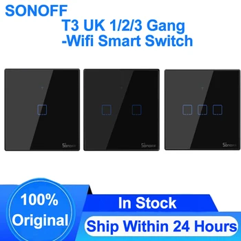 

Sonoff TX T3 UK 1 2 3 Gang Wifi Smart Switch Smart Home Remote Control Timer Wall Touch Switch Via Ewelink APP Alexa Google Home