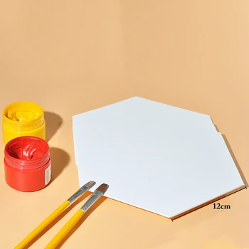 

10pcs/Set White Stretched Canvas Mini DIY Blank Cotton Canvas Paperboard Panel Painting Canvas Board 12cm Art Supplies