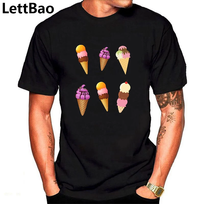 Mens T Shirts Fashion 2019 Men T Shirt Cotton Short Sleeve Men Fashion Shirt Tops Tees Men'S Ice Cream T-Shirt