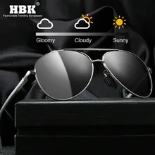 HBK, меняющие цвет, солнцезащитные очки для мужчин и женщин, фотохромные, поляризационные, переходная линза, солнцезащитные очки, антибликовые, безопасные очки для вождения