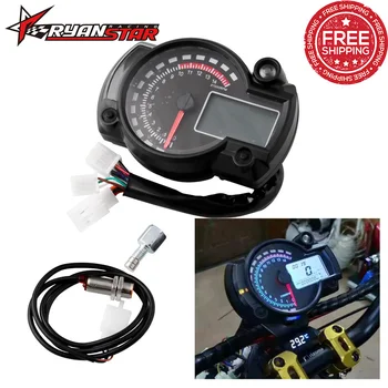 

Motorcycle Odometer RX2N 15000rpm Modern Speedometer Light LCD Digital 7 Color Display Adjustable MAX 299KM/H meter