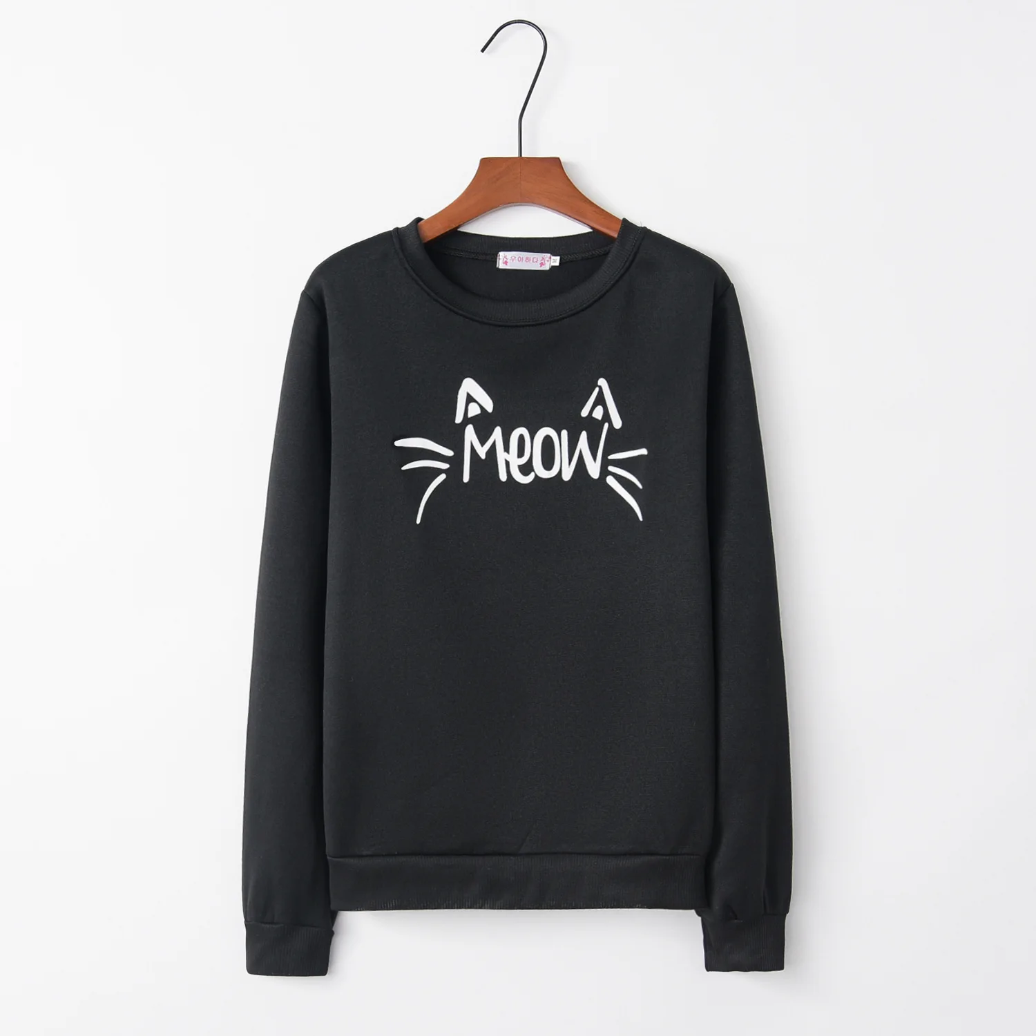 Meow cat серый дизайн распродажа толстовки кофты Женские повседневные Kawaii Harajuku Sweat для девочек европейские Топы корейские
