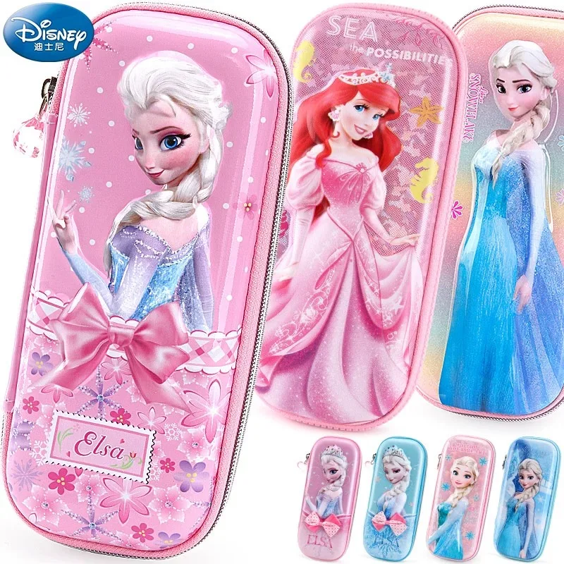 

1 pc Disney Frozen 3D Elsa Anna Snow Princess Pencil case coin purse Sophia the first cartoon waterproof pencil bag girls gift