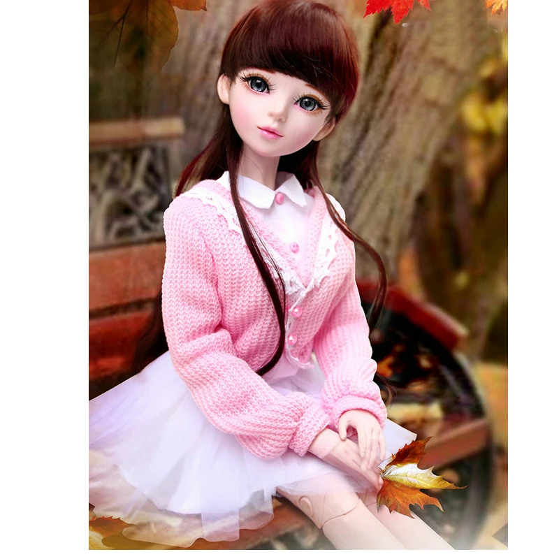 XIAMO 23 дюймов Реалистичная Девушка Bjd 1/3 куклы 60 см ручная работа женская игрушка кукла полный набор с макияж шарнирная кукла игрушки для детей подарок для девочек - Цвет: XIAMO