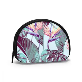 

Cosmetic Organizer Bag Tropical Flowers Jungle Leaves Bird Of Paradise Flower Makeup bag Fashion Women Multifunction Beauty Bag