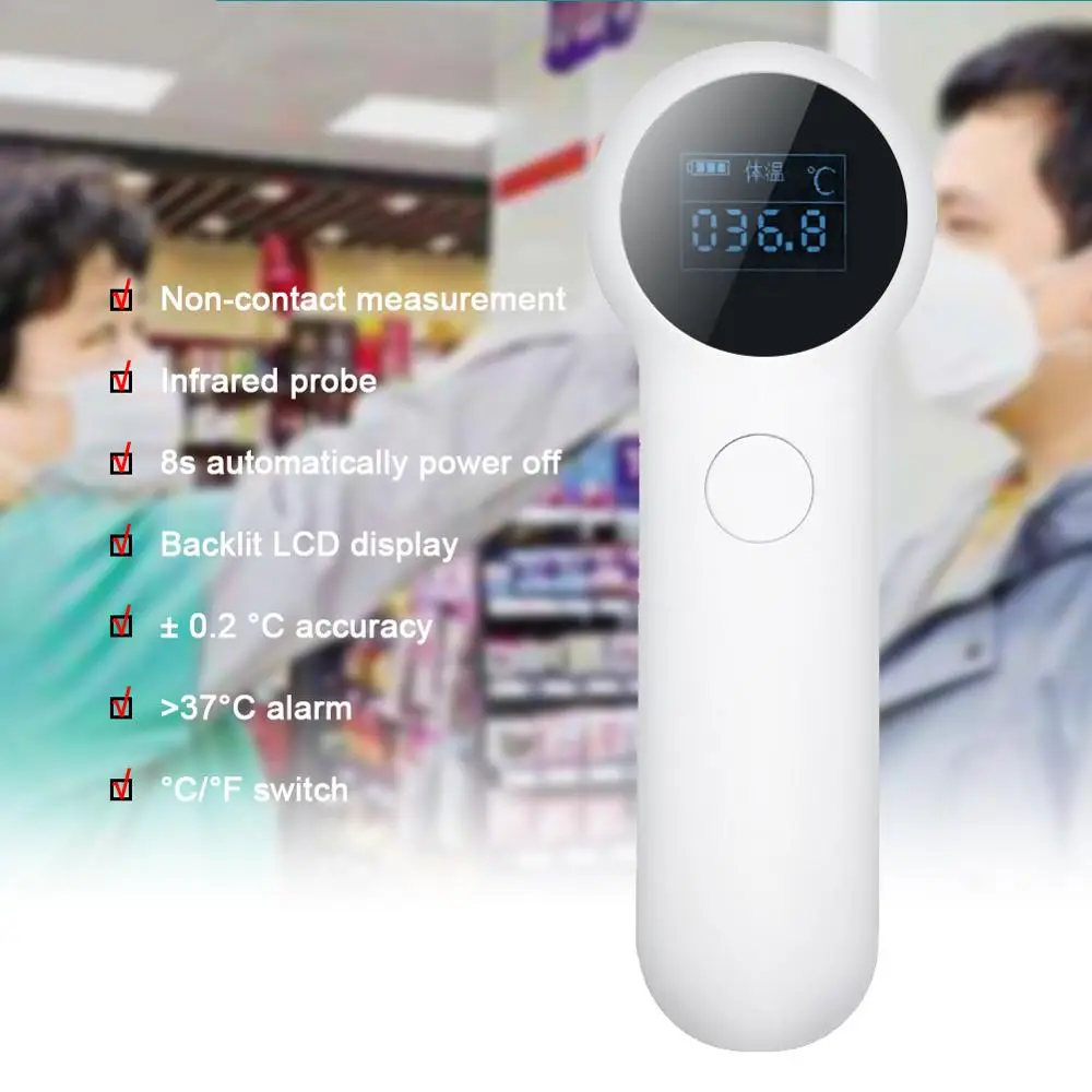 

Electric Forehead Medical Thermometer No Touch Non-Contact Body Fever Head Ear Digital IR Infrared Thermometer