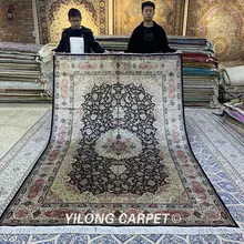 YILONG 6'x9' Vantage турецкий Шелковый ковер синий гостиная ковры персидские шелковые(ZSH004A