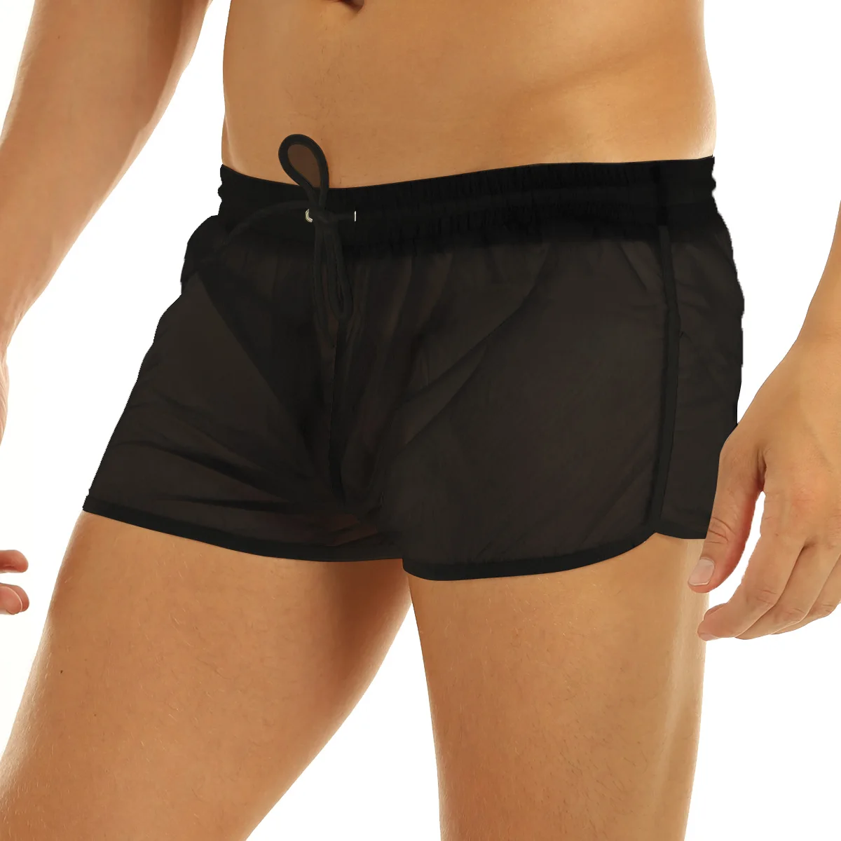 iEFiEL New Arrival Summer Men Fashion Shorts Male Classic Soft Solid Cuff Leg Boxer Shorts Lightweight Loose Lounge Short Pants 3