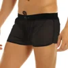 iEFiEL New Arrival Summer Men Fashion Shorts Male Classic Soft Solid Cuff Leg Boxer Shorts Lightweight Loose Lounge Short Pants 3