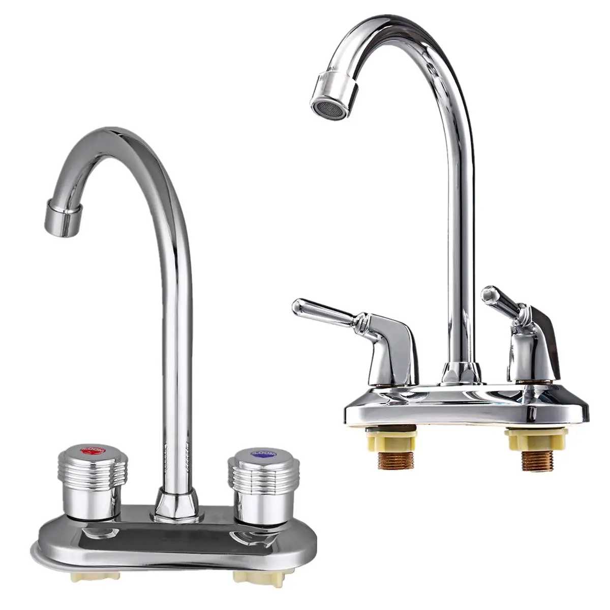 

Hot Basin Faucet 360 Rotation Spout Kitchen Tap Dual Handle Water Faucet Sink Basin Cold Hot Mixer Tap Bathroom Kitchen Faucet