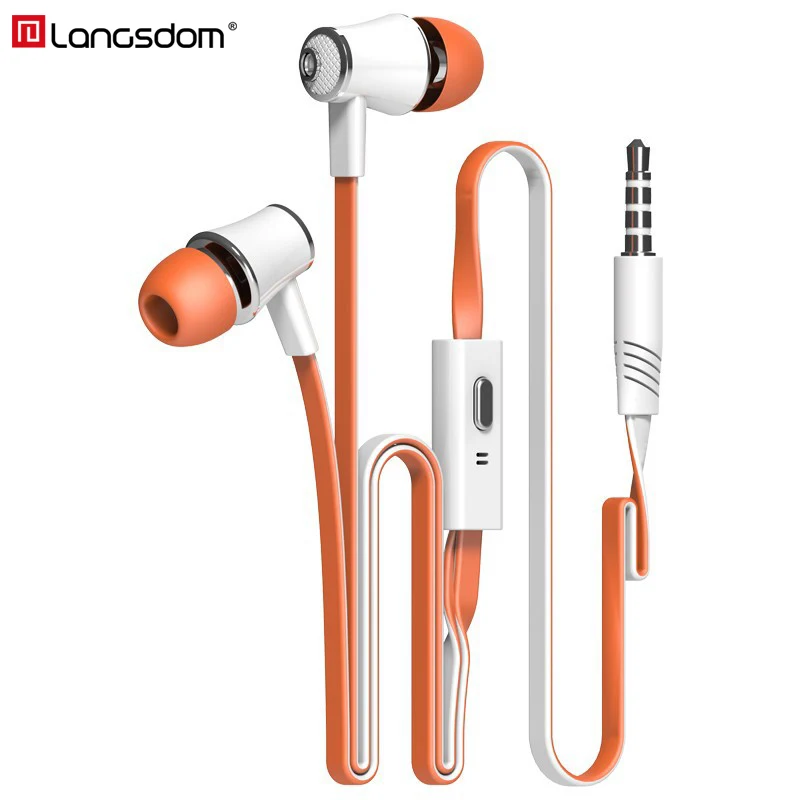 Orange Langsdom Mijiaer JM21 в ухо наушники для телефона iPhone huawei Xiaomi гарнитуры проводные наушники fone de ouvido - Цвет: Orange
