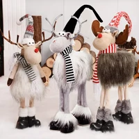 Muñeco de alce de Reno para Navidad, juguete retráctil de pie, decoraciones navideñas para el hogar, fiesta de Navidad, regalo de Año Nuevo, alce 2022
