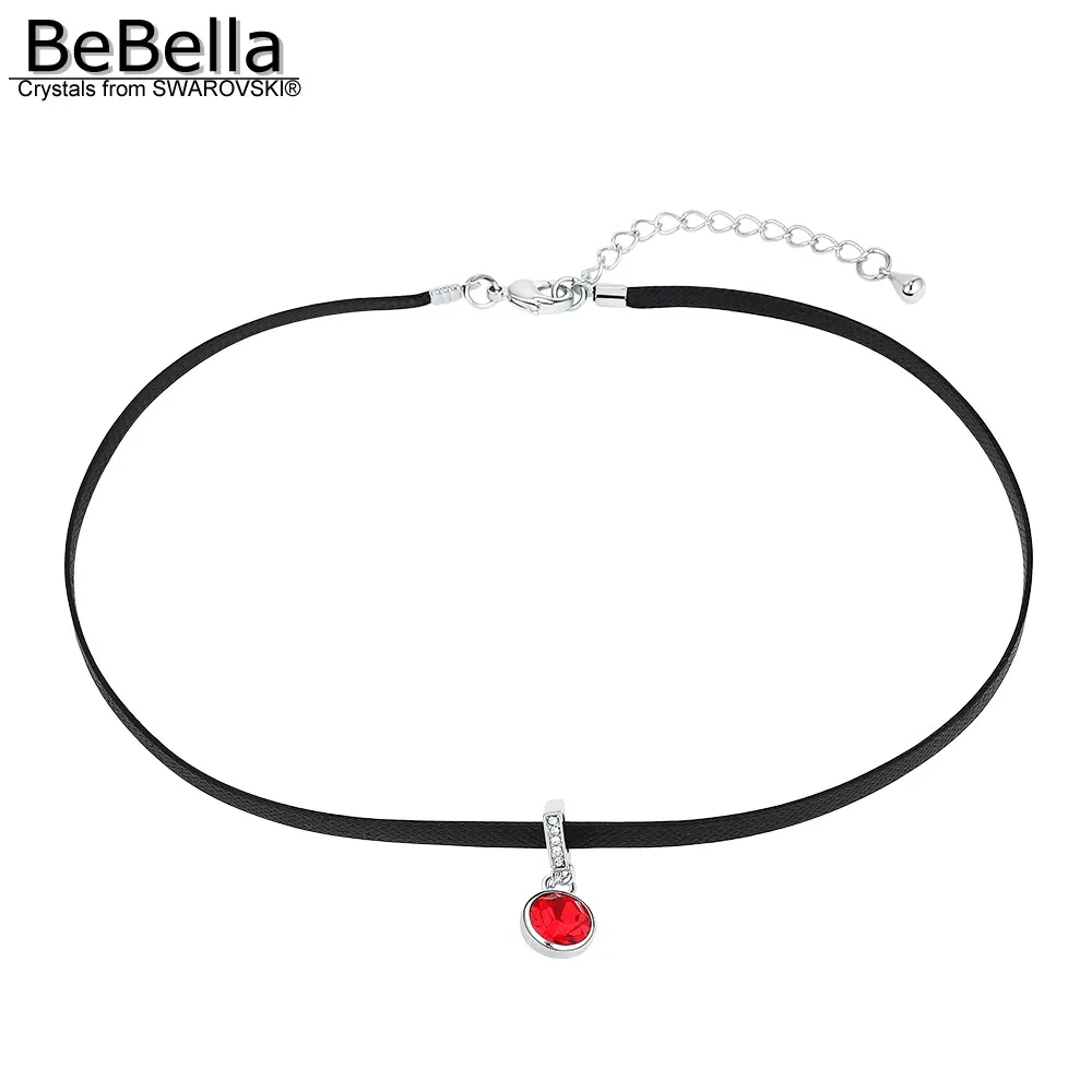 BeBella шикарное ожерелье черный ремень чокер, колье с кристаллами от Swarovski для женщин девушек модные украшения Рождественский подарок - Окраска металла: Light Siam