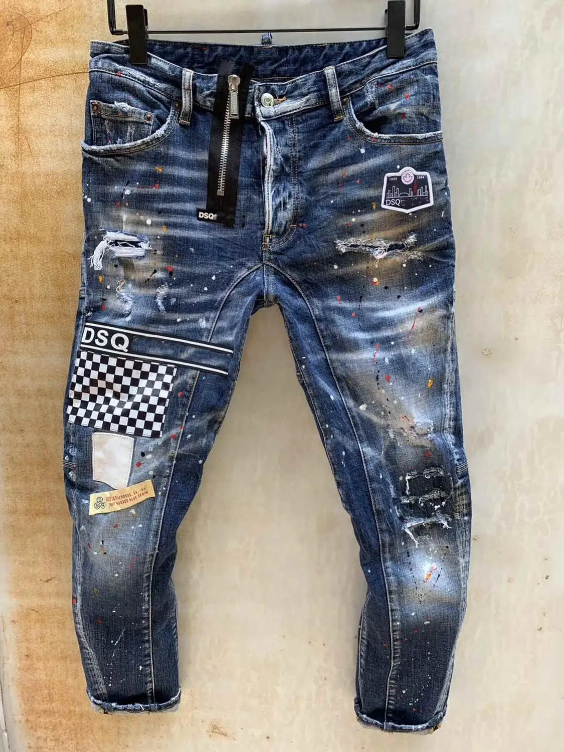 

NEW Men Jeans Ripped for Men Skinny DSQ Jeans Pants Men Jeans Zipper Outwear Man Pants