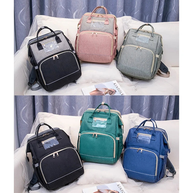 

Travel-Style Waterproof Crib Diaper Bag Backpack Crib,USB Charging