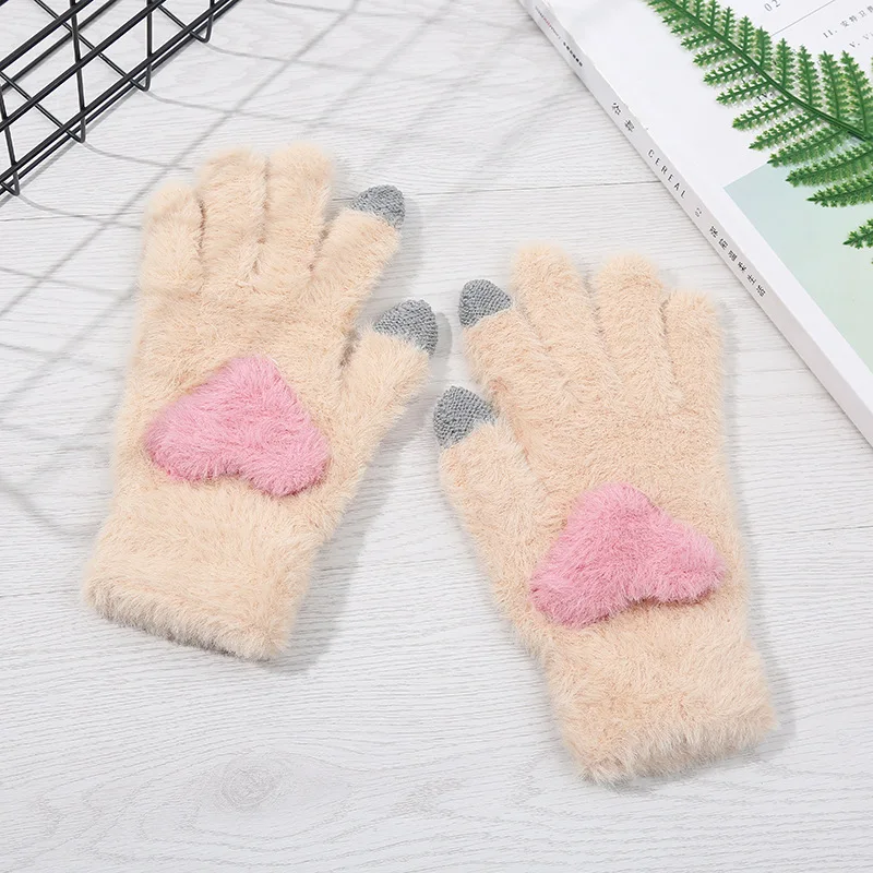Ladies M&S Gloves Ex Store Pale Pink Knitted Winter Soft Touch Gloves One Size 