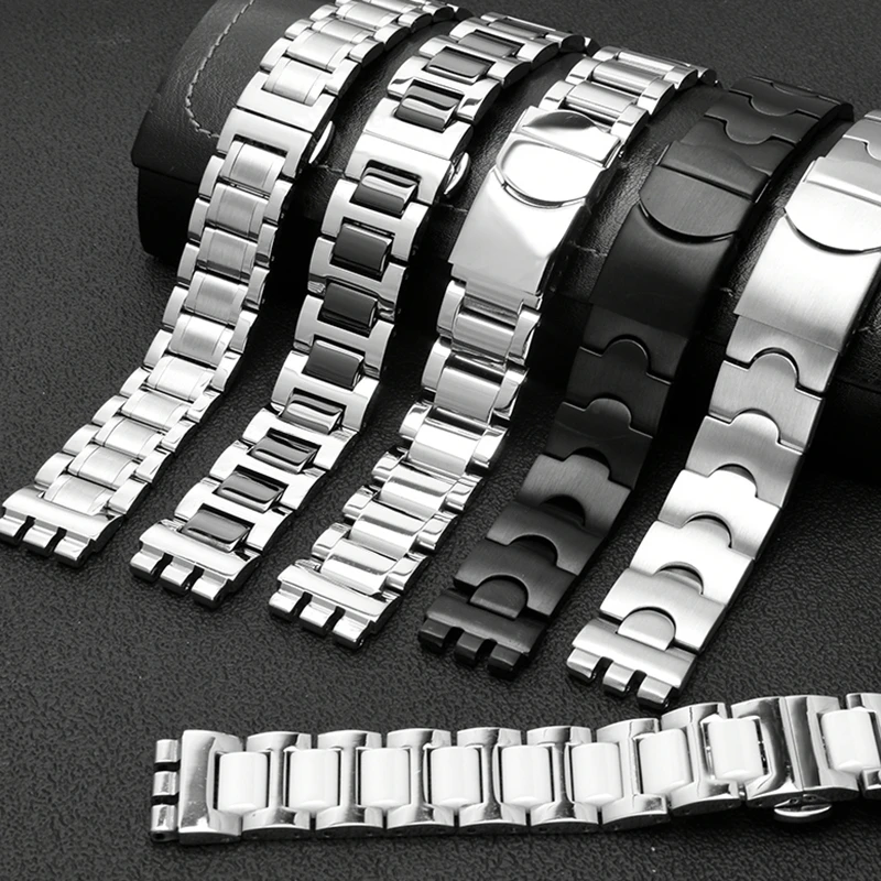 Metal Stainless Steel Strap Men's Women's Watch Chain Wristband For