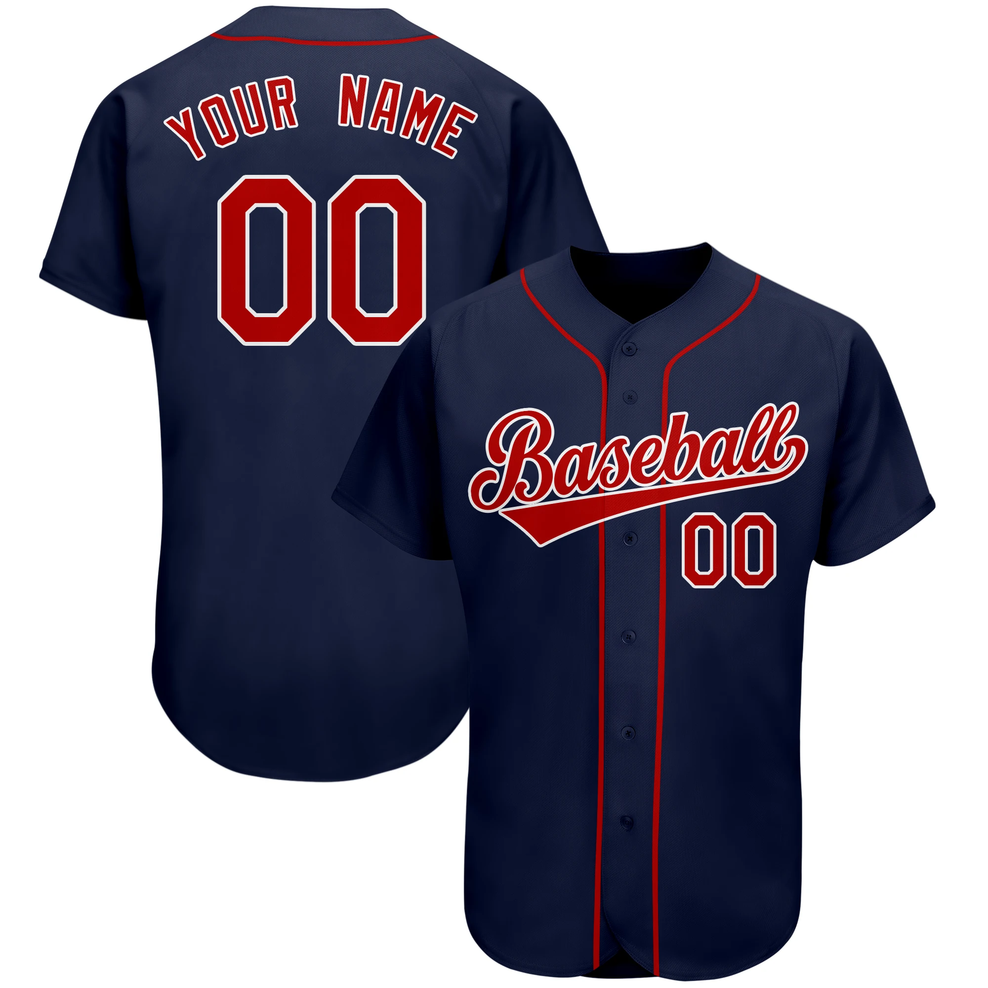 Baseball Jerseys Embroidery Design Name Number Button Cardigan Shirt Softball Game Training Uniform cotton t shirts baseball jersey mens jersey