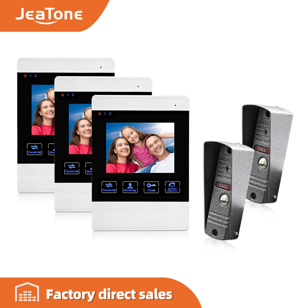 Видеодомофон JeaTone камера 1200TVL 4-дюймовый внутренний монитор разблокированный