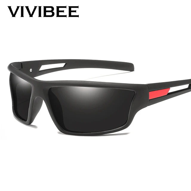 VIVIBEE Sports Red Polarized Sunglasses Men 2024 Trending Cycling Goggles  Outdoor Mirror Blue Unisex UV400 Riding Eyewear