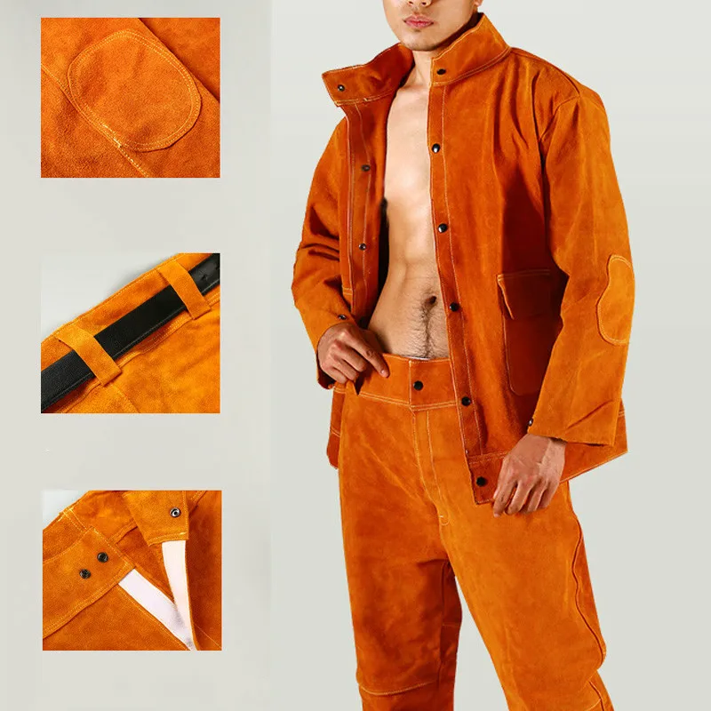 

Cowhide welding overalls welding apron welder protective equipment protective clothing