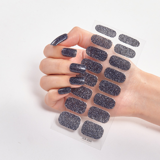 Nail Sticker Shiny Design Full Beauty Stickers for Nails Decals Plain Stickers Women Salon Nail Art