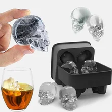 

3D Skull Silicone Mold Ice Cube Maker Chocolate Mould Tray Ice Cream DIY Tool Whiskey Wine Cocktail Ice Cube Bar accessories