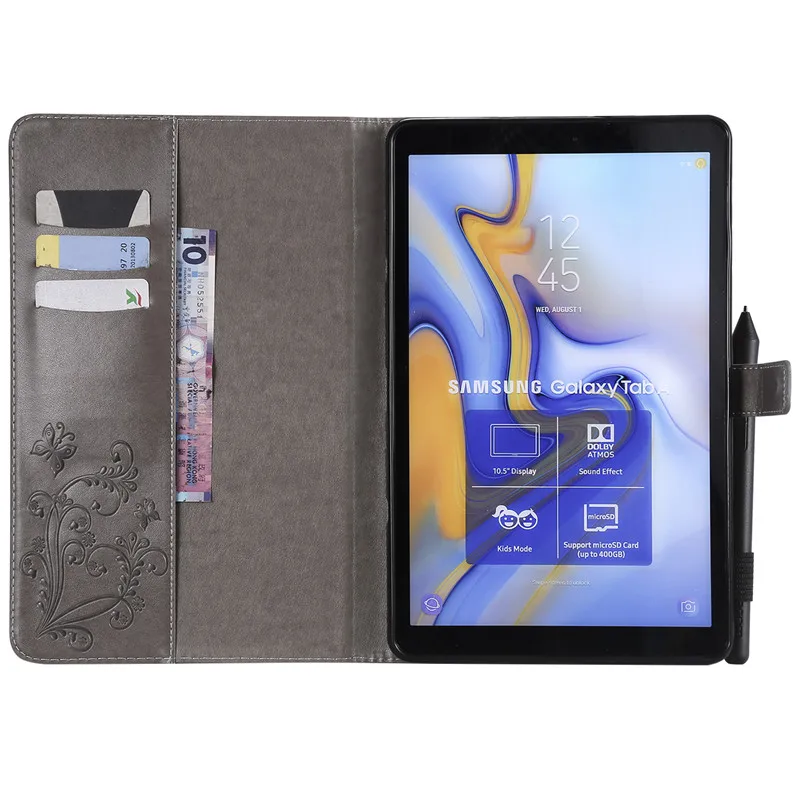 Wekays для samsung Tab A2 10,5 кожаный чехол с мультяшной бабочкой для samsung Galaxy Tab A 10,5 дюймов T590 T595 чехол