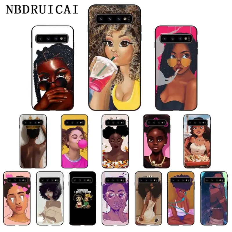 

NBDRUICAI Fashion African Beauty Girl Soft Silicone Phone Case for Samsung S9 plus S5 S6 edge plus S7 edge S8 plus S10 E S10plus